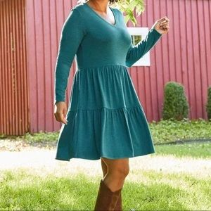 Matilda Jane long sleeve teal dress
